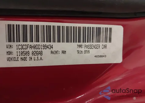 2013 Dodge Dart Aero from USA, damaged, VIN 1C3CDFAH0DD199434